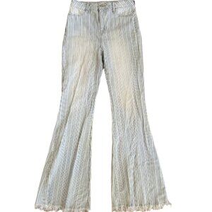 Striped flare denim jeans - size 8